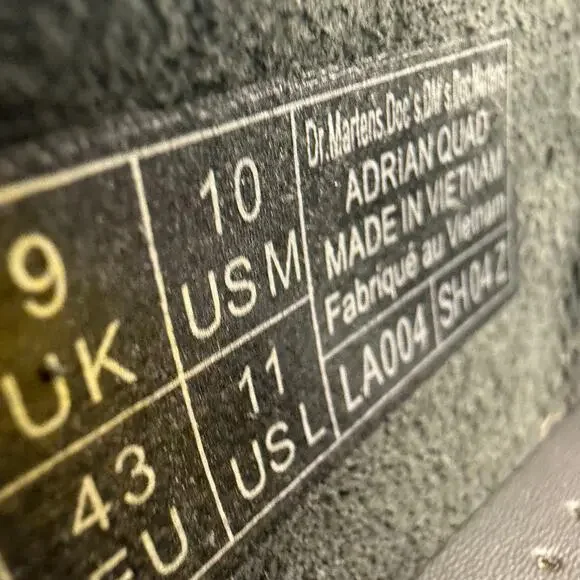 Dr. Martens Unisex Adrian Quad Black Leather Platform Loafers - Size 10 Men's - Picture 2 of 16